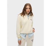 Felpa Superdry Athletic Collared Half Zip bianca donna - XS