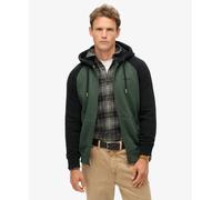 Felpa Superdry M2013115a Full Zip Uomo Cotone Nero/Verde