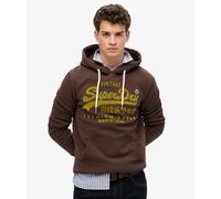 Felpa Superdry Vintage Logo W Hood Hoodie Uomo Cotone Marrone