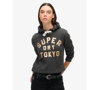 Felpa Superdry W2012145a Hoodie Donna Misto Cotone Nero