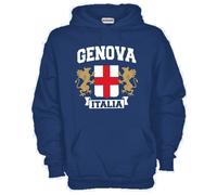 Felpa Supporters KJ507 Genova Italia Liguria Flag Stemma Araldico