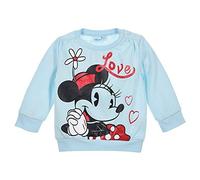 FELPA T-SHIRT MINNIE DISNEY GLITTER MAGLIETTA NEONATA SUN CITY TAGLIE 6/24 MESI - HS0089AZZURRO