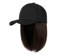 Felpa Tennis Berretto da Baseball con Estensioni dei Dritto Corto Bob acconciatura Regolabile Rimovibile Parrucca Cappello per Donna Ragazza Cenere candeggina Cappellini New Baseball (B, One Size)