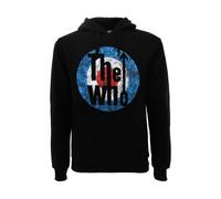 FELPA THE WHO LOGO Nera Con Cappuccio ORIGINALE Adulto/a Rock Music Nuova