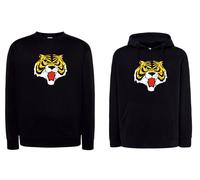 Felpa Tigerman nera cartoon uomo tigre cappuccio o girocollo manga maschera