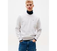 Tommy Jeans Uomo Felpa Regular Fit Flag Fleece Scollo Rotondo, Grigio (Silver Grey Heather), XL