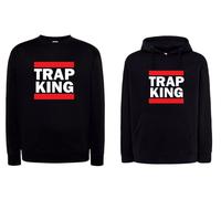 Felpa TRAP KING hip hop rap music nera con cappuccio o girocollo musica