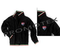 FELPA TRICOLORE DUCATI CORSE LOGO RICAMATO RACING ITALIA NERO NERA
