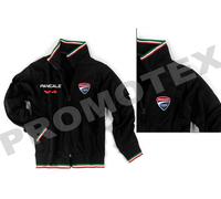 FELPA TRICOLORE DUCATI CORSE V4 LOGO RICAMATO RACING ITALIA NERO NERA