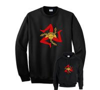 Felpa Trinacria Sicilia Nera Girocollo o Cappuccio unisex idea regalo Italia