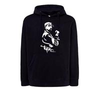 Felpa TUPAC SHAKUR nera rapper hip hop 2pac rap king con cappuccio o girocollo