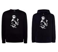 Felpa TUPAC SHAKUR nera rapper hip hop 2pac rap king tag cappuccio o girocollo