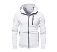 Felpa Tuta Uomo Con Cappuccio Felpa Uomo Inverno Uomo Maglione Con Cappuccio Uomini Felpe Con Cappuccio Stampato Giacche Grandi Dimensioni A Buon Mercato, bianco, XXL