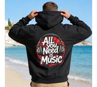 Felpa "Tutto ciò di cui hai bisogno è la musica" oversize in cotone per donne e uomini, pullover casual con grafica, stile streetwear per amanti della musica, adatta per autunno e primavera L,M,S,XL,X