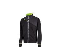 U-Power URANUS, felpa, leggero, caldo pile, cappotto foderato in finta pelle, zip intera con multitasche e maniche lunghe (BLACK CARBON - M)