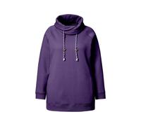 Ulla Popken Sweatshirt, Weiter Stehkragen, Taschen, Raglan-Langarm Felpa, Collo Alto, Tasche, Maniche, Viola Profondo, 46-48 Donna
