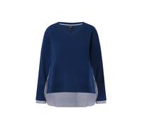 Felpa Ulla Popken donna taglie forti 2 in 1 scollo a V manica lunga 835016