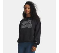 Felpa Under Armour Rival Fleece Varsity Oversized Crew da donna Nero / Bianco XL