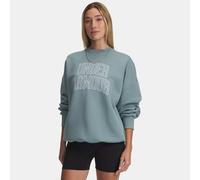Felpa Under Armour Rival Fleece Varsity Oversized Crew da donna Serpentine / Bianco L