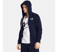 Felpa Under Armour Rival Terry Full-Zip da uomo Midnight Blu Marino / Onyx Bianco M