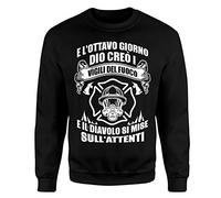 Felpa Unisex E l'ottavo Giorno Dio creò i Vigili del Fuoco (Nero, XXL)