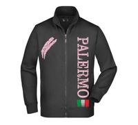 Felpa Unisex Full Zip - Città di Palermo - Super vestibilità Top qualità (IT, Testo, M, Regular, Regular, Nero)