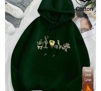 Felpa unisex nera con coulisse, maniche lunghe, vestibilità morbida, adatta per autunno/inverno. Questa felpa nera presenta una collaborazione con SpongeBob SquarePants, con personaggi come Squidward 