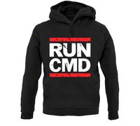 Felpa Unisex Run CMD - Codice - Hacker - Sviluppatore - DMC - Band - Geek - Nerd