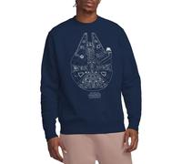 Felpa Unisex Star Wars Millenium Lines, Blu Navy, XL