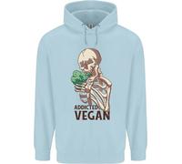 Felpa Uomo Addicted Vegan Skeleton Che Mangia Verdure