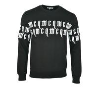 Felpa uomo Alexander McQueen McQ maglione ricamato bianco e nero taglia S M