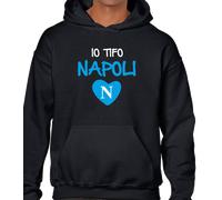 Felpa Uomo Bambino Io Tifo Napoli Cuore Felpe Sport Allenamento Relax Tifoso Var