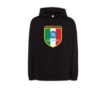 Felpa Uomo Bambino Napoli Campione d'Italia Scudetto Sport Calcio Calcetto Allenamento Tempo Libero Relax Felpe Squadra Tifoso Passione