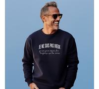 Felpa Uomo Colore Blu Marino, NON SONO VECCHIO, SONO GIOVANE DA SEMPRE