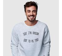 Felpa Uomo Colore Grigio, SO O HO RAGIONE O HAI TORTO