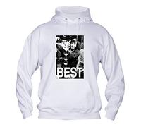 Felpa Uomo con Cappuccio Basic Top qualità Top vestibilità - George Best - Divertente Humor Made in Italy (M, Bianco)