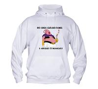 Felpa Uomo con Cappuccio Basic Top qualità Top vestibilità - Ho Una Gran Fame e Adesso Ti magio - Divertente Humor Made in Italy (S, Bianco)