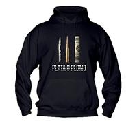 Felpa Uomo con Cappuccio Basic Top qualità Top vestibilità - Plata o Plomo Modello 2 - Divertente Humor Made in Italy (Nero, XXL)