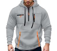Felpa Uomo con Cappuccio - Cappuccio Integrato Maniche Lunghe E Stampa Frontale Sottile Tessuto Confortevole Perfetta per Un Outfit Casual-Urbano O attività All'Aperto