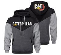Felpa Uomo con Cappuccio Casual Ca.ter-pillar, Giacca in Mis.to con Zip, Felpa a Manica Lunga Cappotti, classic(Black,XL)