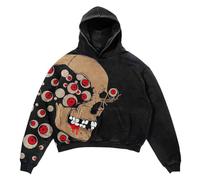 Felpa Uomo con Cappuccio Nera Cappuccio Aziendale Pelosa Ciniglia Tinta Golf Elettrico Disclaimer Gotica Stampare Stile Griffate Zucchero Solo Lavorato Economici Paillettes Spettacolo Tendenza