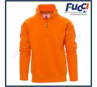 PAYPER Miami+ Felpa da Uomo a Manica Lunga Reglan Misto Cotone Mezza Chiusura Zip Polsini Vita in Costina Taglie Forti Arancione (4XL)