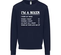 Felpa Uomo Con Scritta Divertente 'Sono Un Biker Quando Mia Moglie'