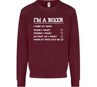 Felpa Uomo Con Scritta Divertente 'Sono Un Biker Quando Mia Moglie'