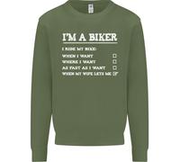 Felpa Uomo Con Scritta Divertente 'Sono Un Biker Quando Mia Moglie'