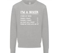 Felpa Uomo Con Scritta Divertente 'Sono Un Biker Quando Mia Moglie'