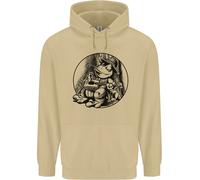 Felpa Uomo Con Un Ranocchio Rilassato Che Suona La Chitarra