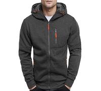 Felpa Uomo con Zip Felpe con Cappuccio, Cerniera Intera con Tasche Laterali Pullover Tops a Maniche Lunghe Cappotto Autunno Primavera Felpa Trekking Fitness Outdoor Durevoli Morbido E Caldo