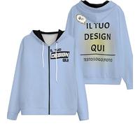 Felpa uomo con zip Personalizzato felpe con cappuccio Cappotto il tuo quadro con foto e/o testo Personalizzate Felpa Zip donna Slim Fit A Maniche Lunghe Primavera Autunno hoodie regali personalizzati
