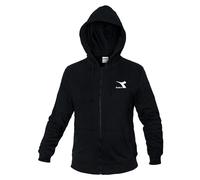 Diadora Hoodie Fz Core, Felpa Uomo, Nero, XXL